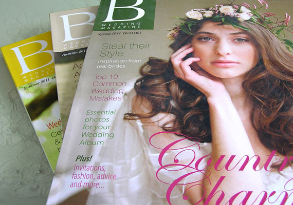 Quarterly publications of B Wedding Magazine, part of the work carried out for Weddings Online (WOL.ie)
